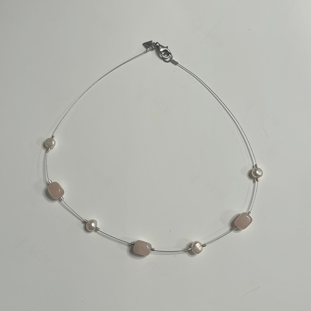 Silpada Pearl and Pink Quartz Necklace